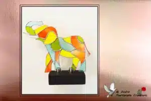 Vitrail Tiffany Éléphant Multicolore