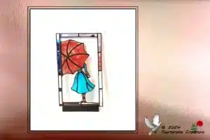 Vitrail Tiffany Femme Au Parapluie