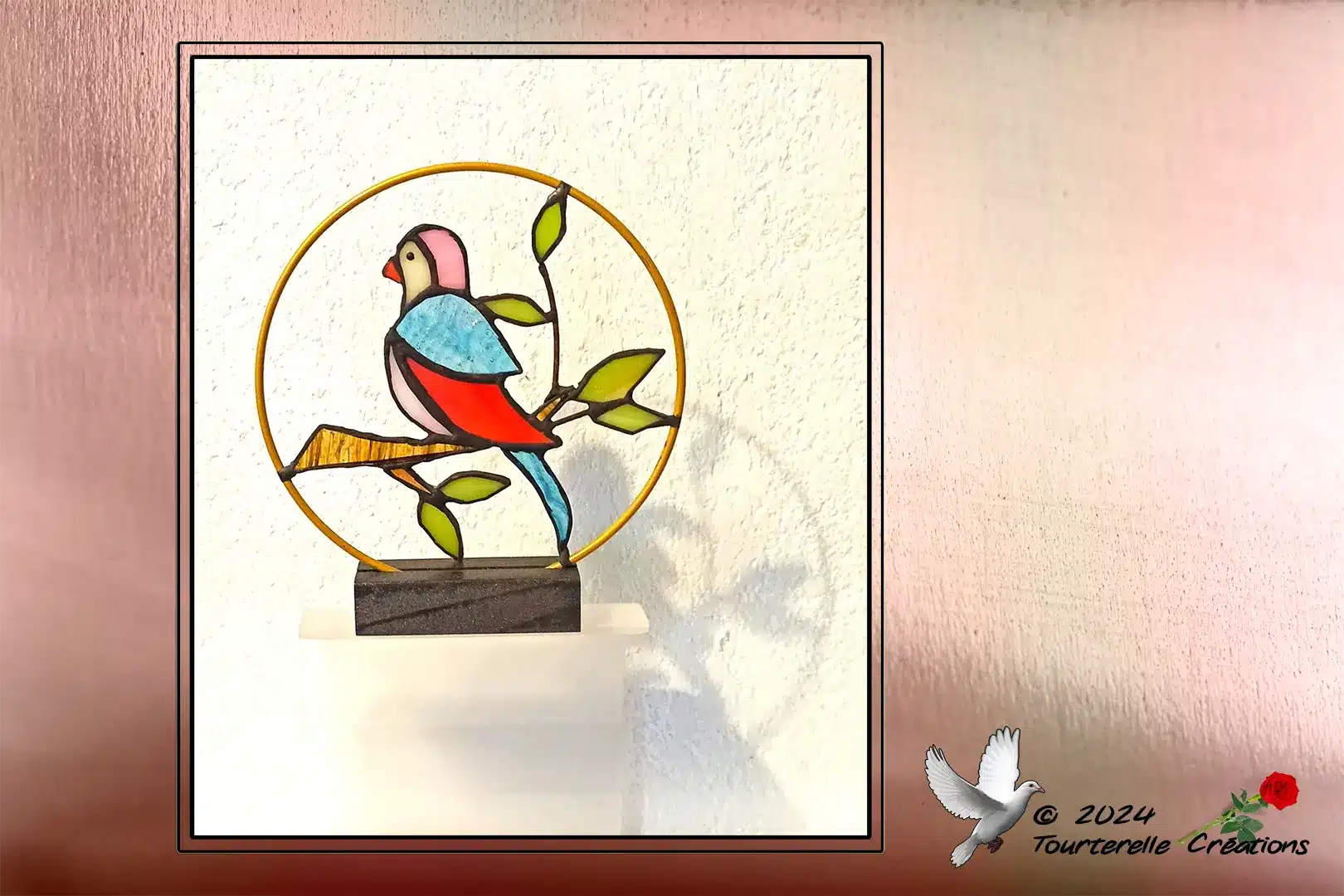 Vitrail Tiffany Oiseau