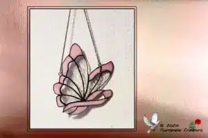 Vitrail Tiffany Papillon Octobre Rose
