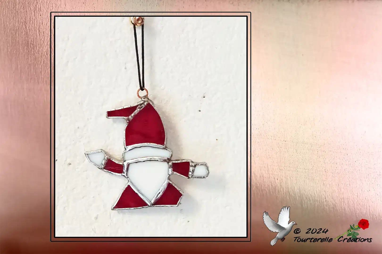 Vitrail Tiffany Père Noël