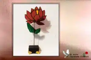Vitrail Tiffany Pivoine