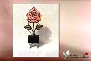 Vitrail Tiffany Rose Irisée