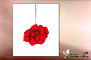 Vitrail Tiffany Rose Rouge