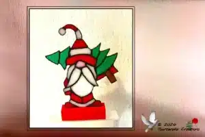 Vitrail Tiffany Gnome De Noël