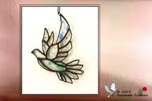Vitrail Tiffany Colombe (bleu moucheté)