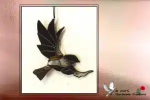 Vitrail Tiffany Oiseau noir fumé