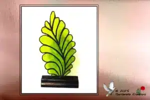 Vitrail Tiffany Feuille verte