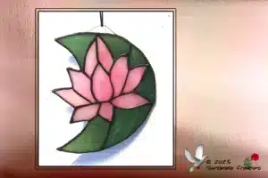 Vitrail Tiffany Lotus croissant de lune