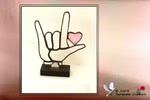Vitrail Tiffany Main coeur