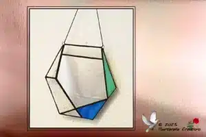 Vitrail Tiffany Miroir bleu