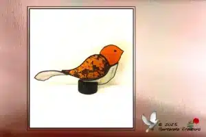 Vitrail Tiffany Oiseau marron