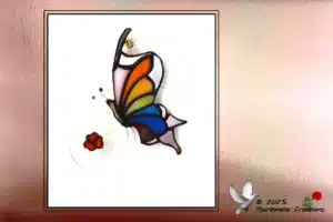 Vitrail Tiffany Papillon multicolore2