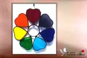 Vitrail Tiffany Ronde des coeurs