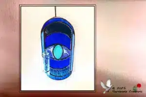 Vitrail Tiffany Soliflore bleu 1