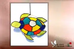 Vitrail Tiffany Tortue de mer multicolore