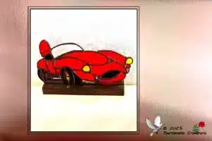 Vitrail Tiffany Voiture de course