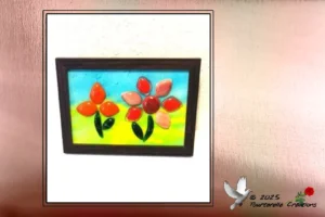 Vitrail Tiffany Tableau fleurs oranges