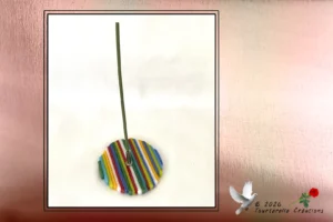 Vitrail Tiffany Porte encens rond rayé
