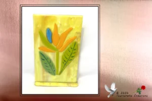 Vitrail Tiffany Tableau fleur jaune