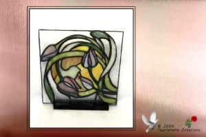 Vitrail Tiffany Tableau fleurs