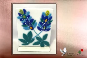Vitrail Tiffany Tableau fleurs bleues