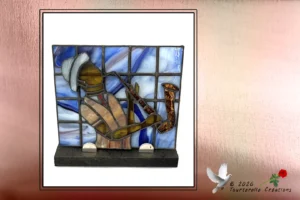 Vitrail Tiffany Tableau saxophoniste